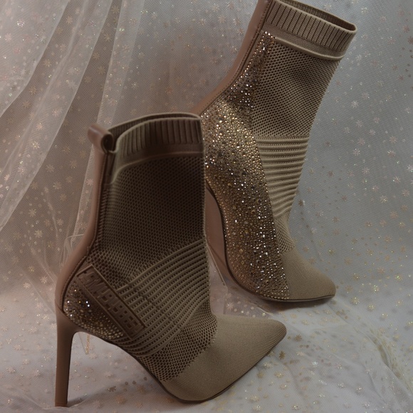 Steve Madden Stiletto Maxwelle  Glitter Boots Sock Pull On  Sz 10 M. NWOT #B-157 - Picture 6 of 14